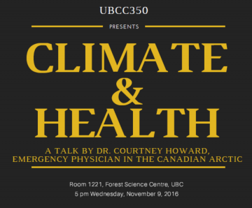 Climate and Health Talk – Nov. 9 2016